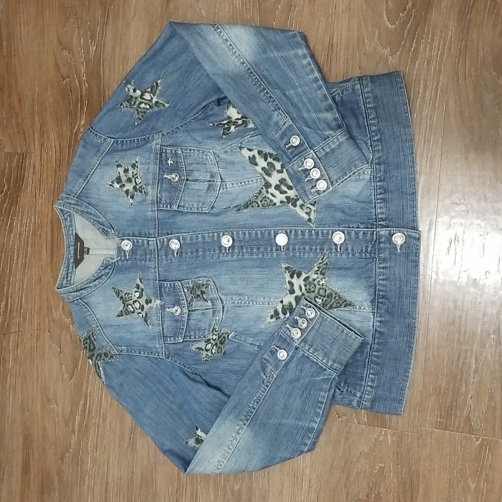 (L) Denver Hayes Denim Embellished Streetwear Unique Hand Crafted One of a Kind